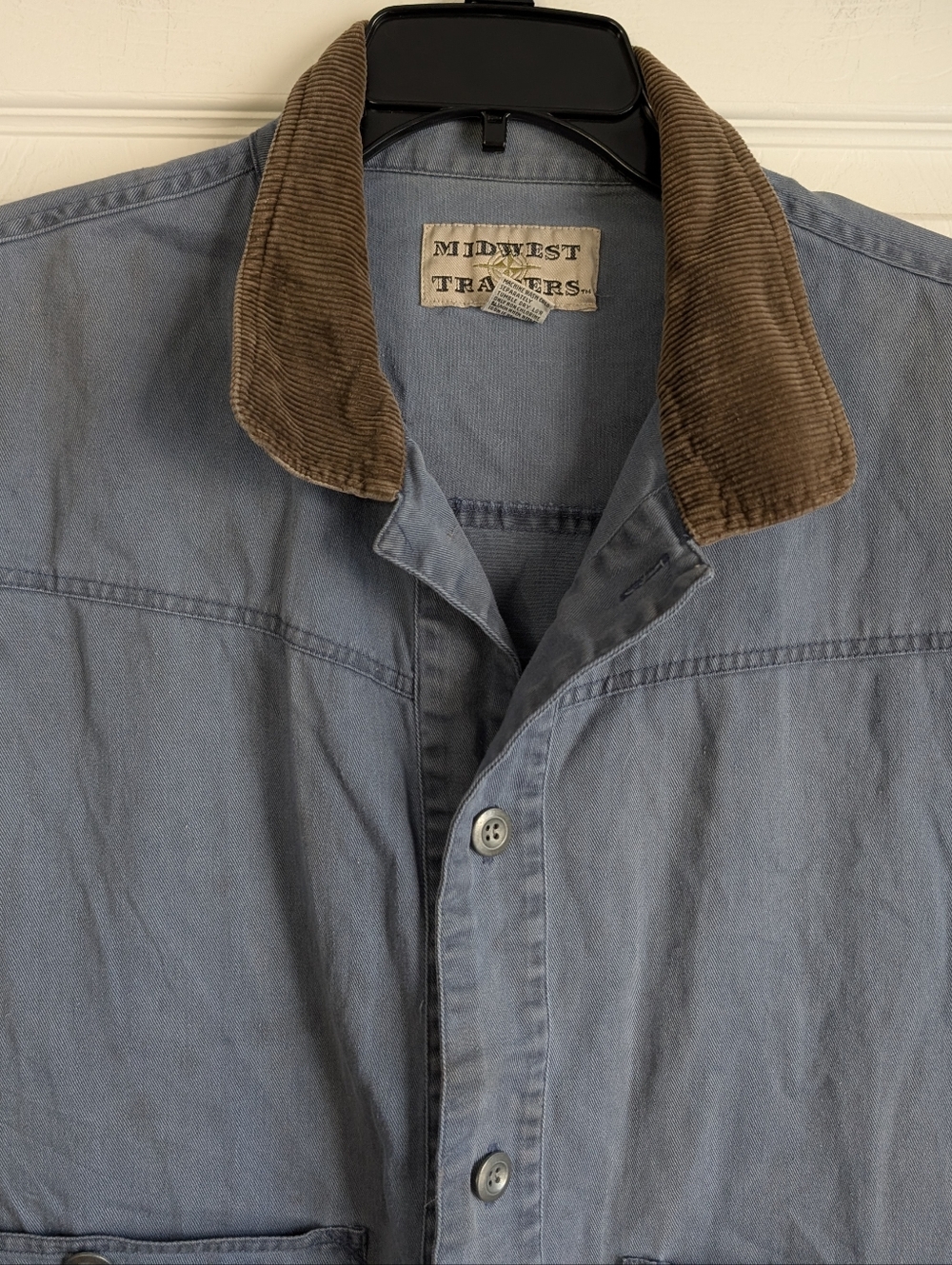 Vintage Midwest Traders Men's Utility Vest with Brown Corduroy Collar Size L - Picture 3 of 8